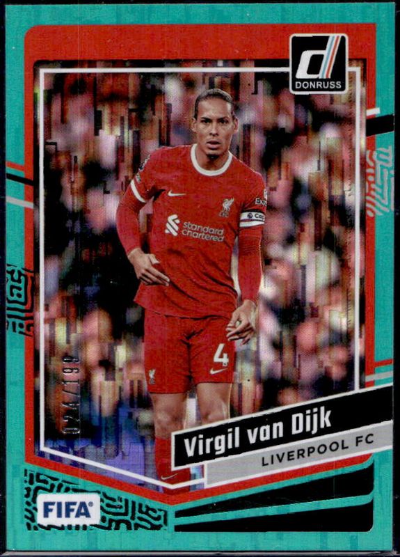 Virgil van Dijk 2023 Donruss #100 Teal /199 RAW