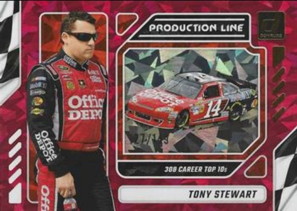 Tony Stewart 2024 Donruss NASCAR #18 Production Line Red Ice /149 RAW