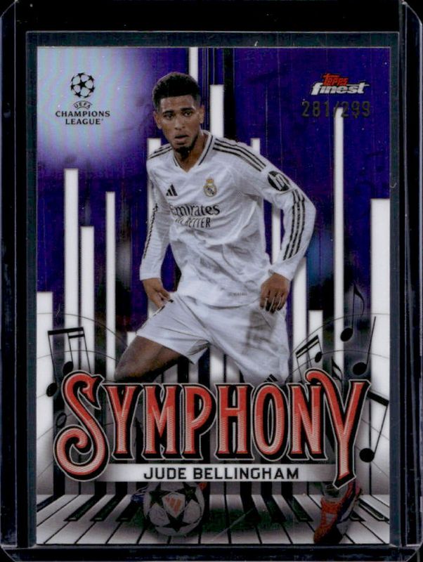 Jude Bellingham 2024 Topps Finest UEFA Club Competitions #SY-13 Finest Symphony - Purple Refractor /299 RAW