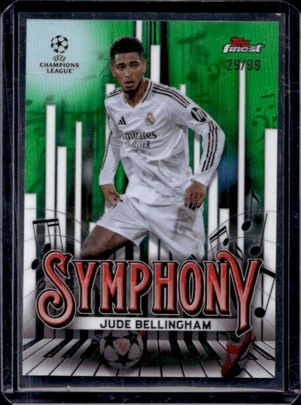 Jude Bellingham 2024 Topps Finest UEFA Club Competitions #SY-13 Finest Symphony - Green Refractor /99 RAW
