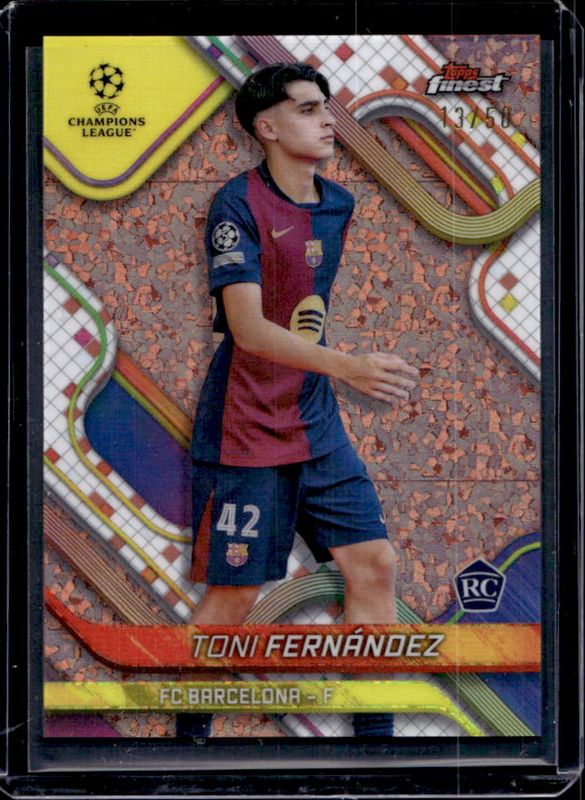 2024 Topps Finest UEFA Club Competitions #123 Rose Gold Mini Diamond Refractor /50