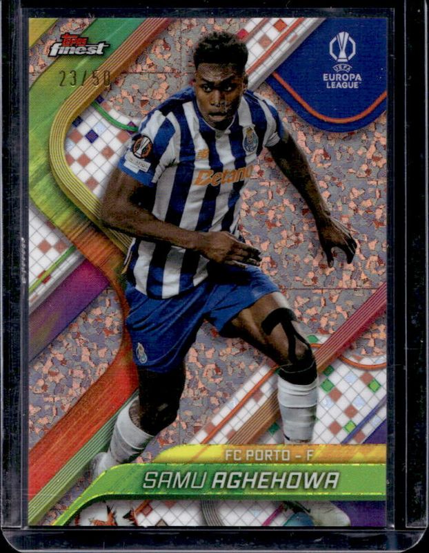 2024 Topps Finest UEFA Club Competitions #44 Rose Gold Mini Diamond Refractor /50