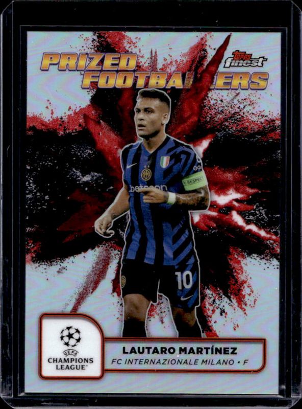 Lautaro Martinez 2024 Topps Finest UEFA Club Competitions #PFF-20 Prized Footballers Fusion - Black Red Refractor RAW