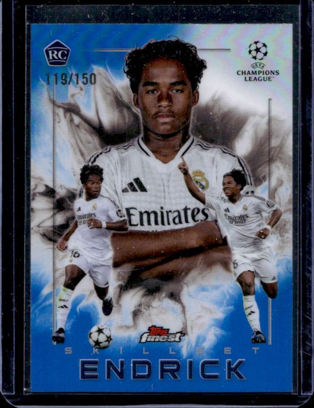 Endrick 2024 Topps Finest UEFA Club Competitions #SK-4 Finest Skillset - Blue Refractor /150 RAW