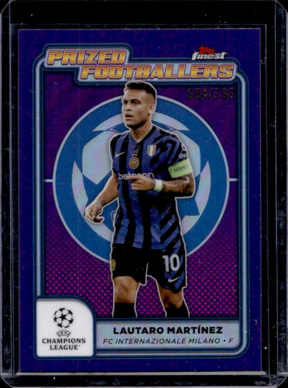 Lautaro Martinez 2024 Topps Finest UEFA Club Competitions #PF-20 Prized Footballers - Purple Refractor /299 RAW