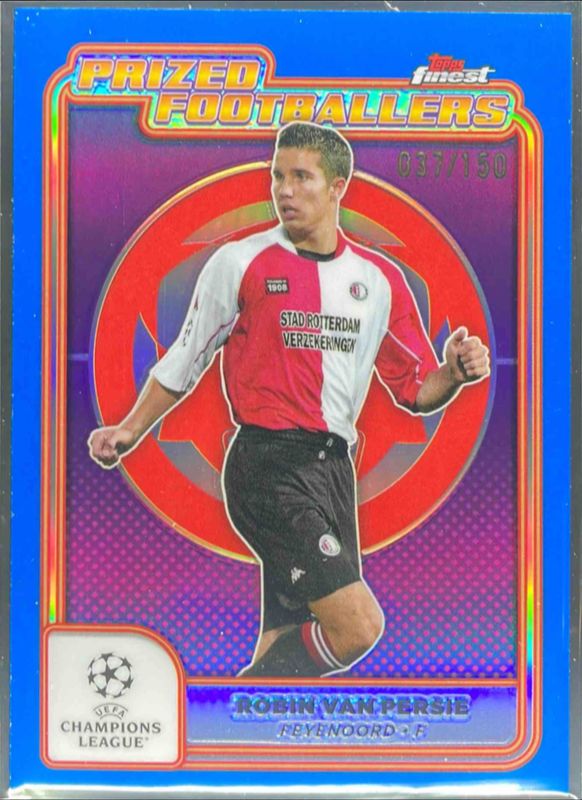 2024 Topps Finest UEFA Club Competitions #PF-19 Prized Footballers - Blue Refractor /150