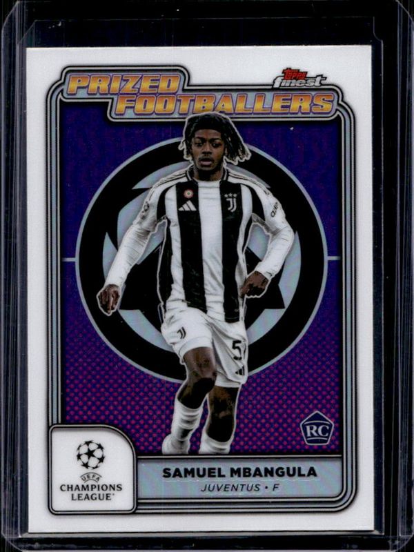 Samuel Mbangula 2024 Topps Finest UEFA Club Competitions #PF-14 Prized Footballers Rookie RAW