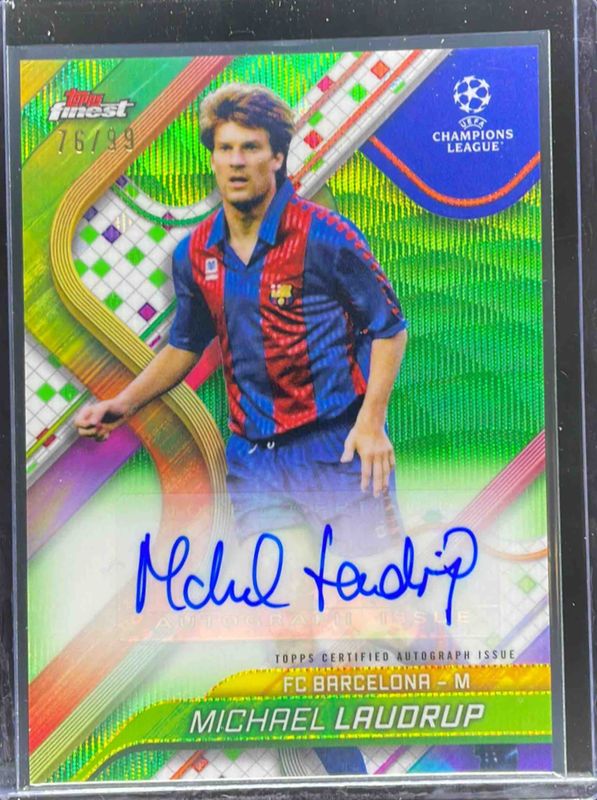 2024 Topps Finest UEFA Club Competitions #BA-LP Base Autographs - Neon Green Wave Refractor /99