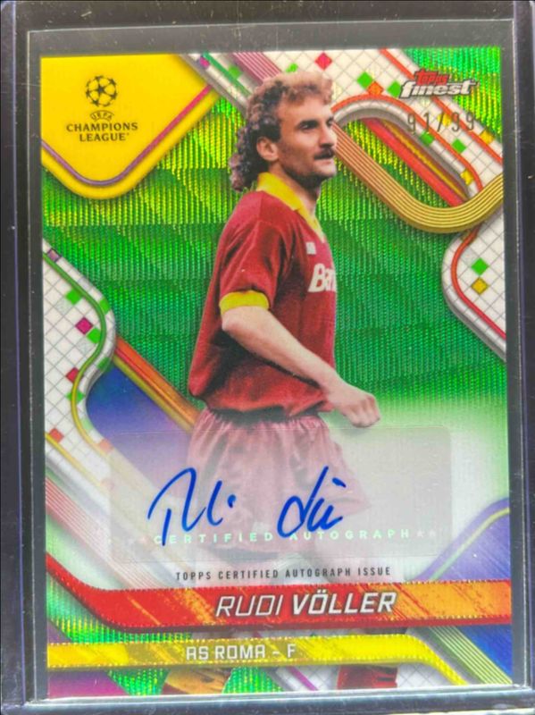 2024 Topps Finest UEFA Club Competitions #BA-VO Base Autographs - Neon Green Wave Refractor /99
