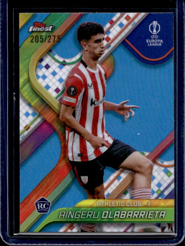 2024 Topps Finest UEFA Club Competitions #92 Sky Blue Refractor /275