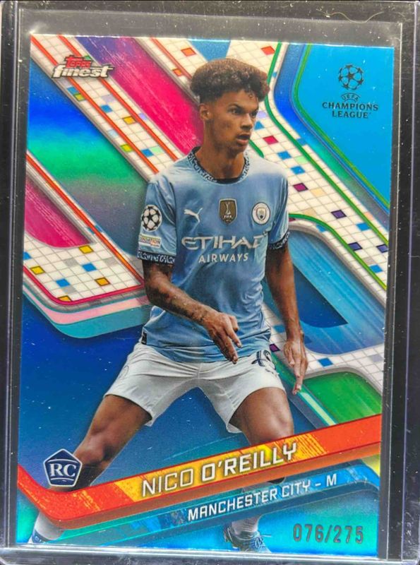 2024 Topps Finest UEFA Club Competitions #33 Sky Blue Refractor /275