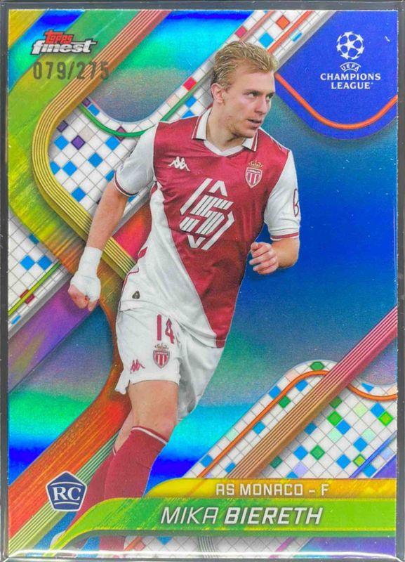 2024 Topps Finest UEFA Club Competitions #113 Sky Blue Refractor /275