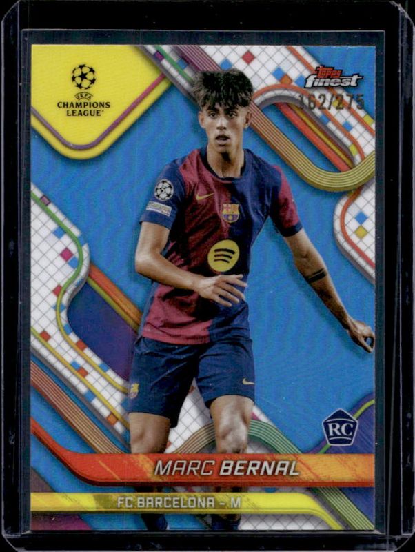 Marc Bernal 2024 Topps Finest UEFA Club Competitions #93 Sky Blue Refractor /275 Rookie RAW