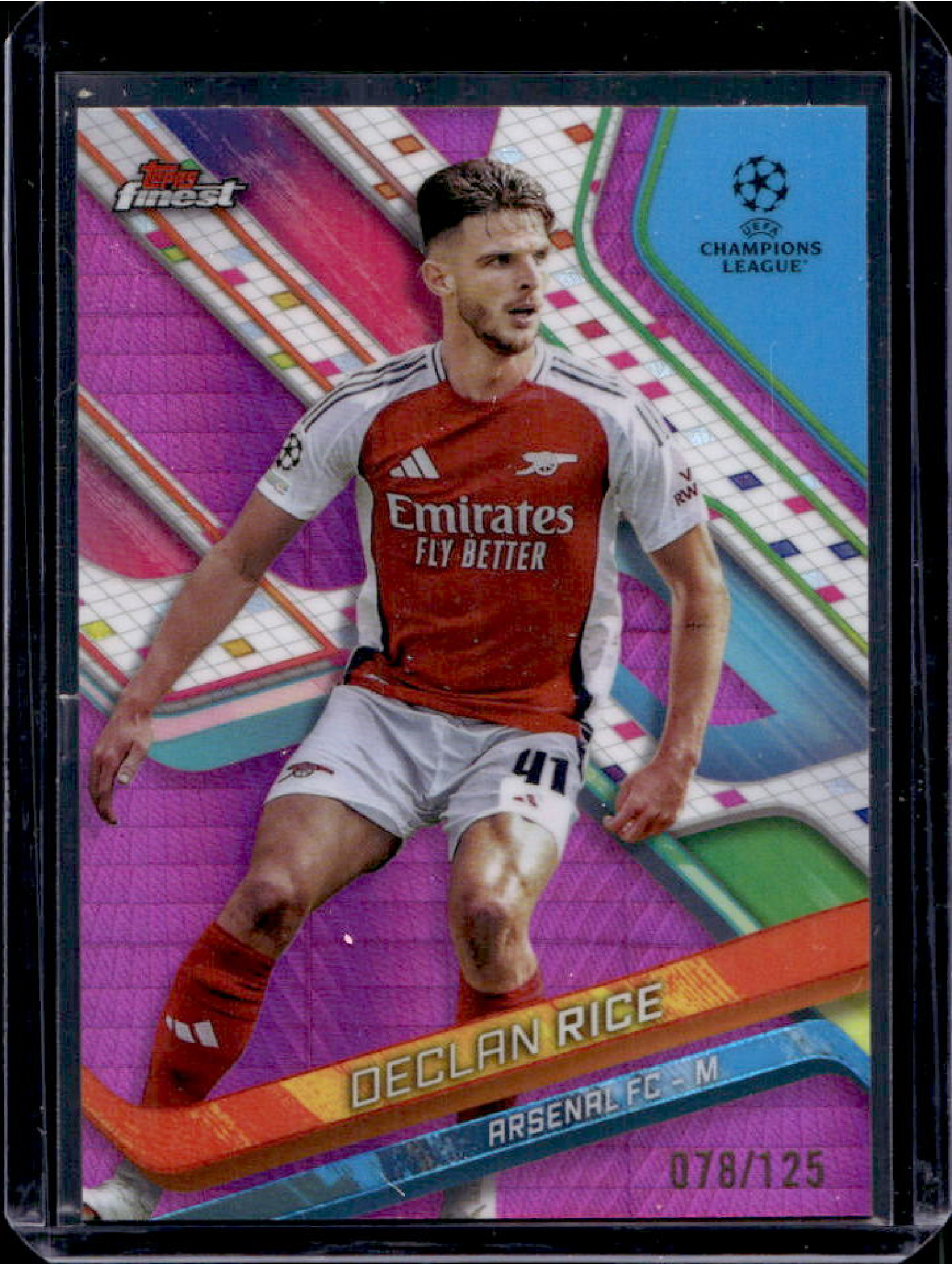 Declan Rice 2024 Topps Finest UEFA Club Competitions #41 Pink Prism ...