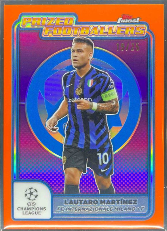 2024 Topps Finest UEFA Club Competitions #PF-20 Prized Footballers - Orange Refractor /25