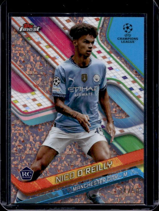 2024 Topps Finest UEFA Club Competitions #33 Rose Gold Mini Diamond Refractor /50