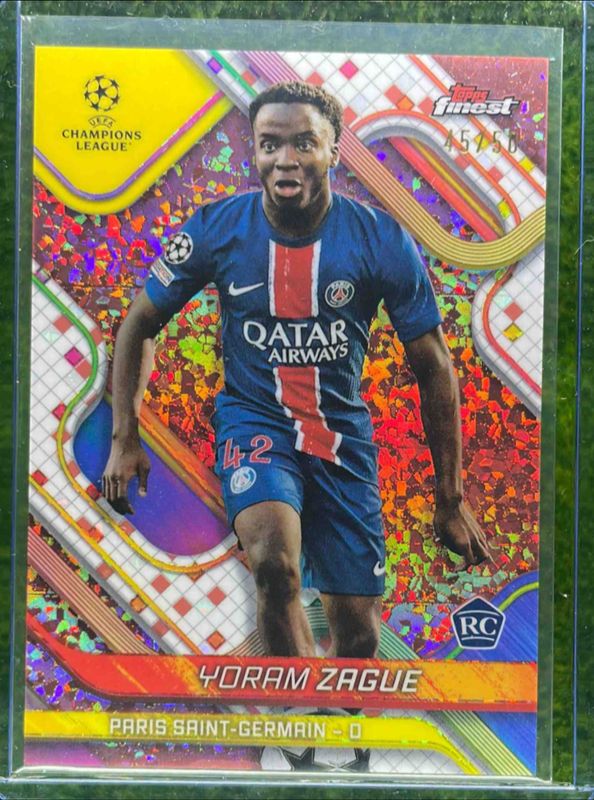 Yoram Zague 2024 Topps Finest UEFA Club Competitions #12 Rose Gold Mini Diamond Refractor /50 RAW