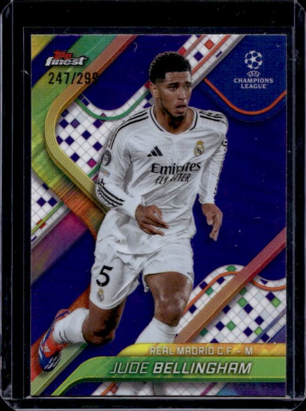 Jude Bellingham 2024 Topps Finest UEFA Club Competitions #5 Purple Refractor /299 RAW