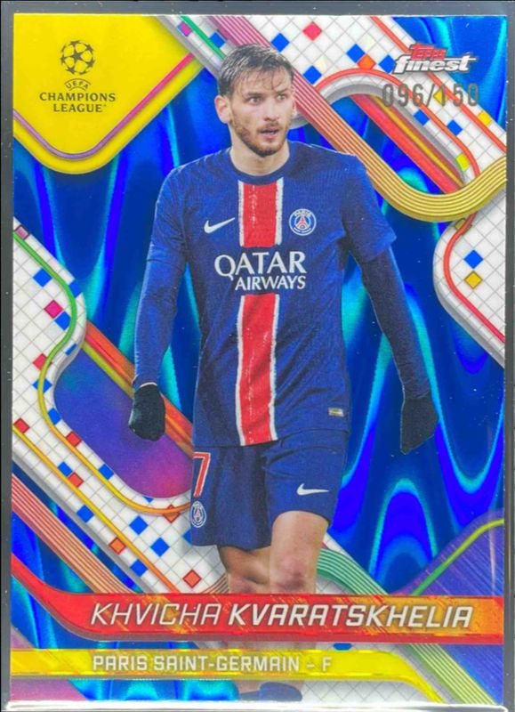 2024 Topps Finest UEFA Club Competitions #97 Blue RayWave Refractor /150