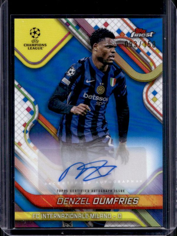 2024 Topps Finest UEFA Club Competitions #BA-DZ Base Autographs - Blue Refractor /150