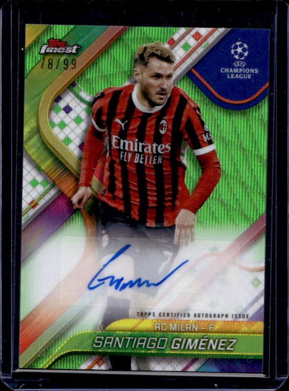 2024 Topps Finest UEFA Club Competitions #BA-SG Base Autographs - Neon Green Wave Refractor /99