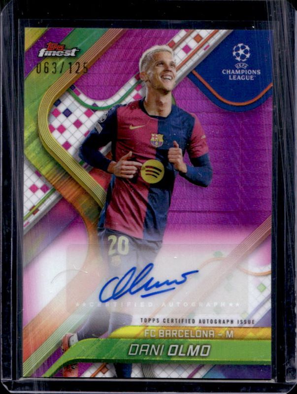 2024 Topps Finest UEFA Club Competitions #BA-OM Base Autographs - Pink Prism Refractor /125