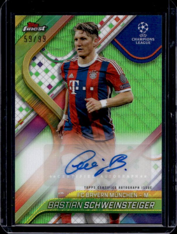 2024 Topps Finest UEFA Club Competitions #BA-SC Base Autographs - Neon Green Wave Refractor /99