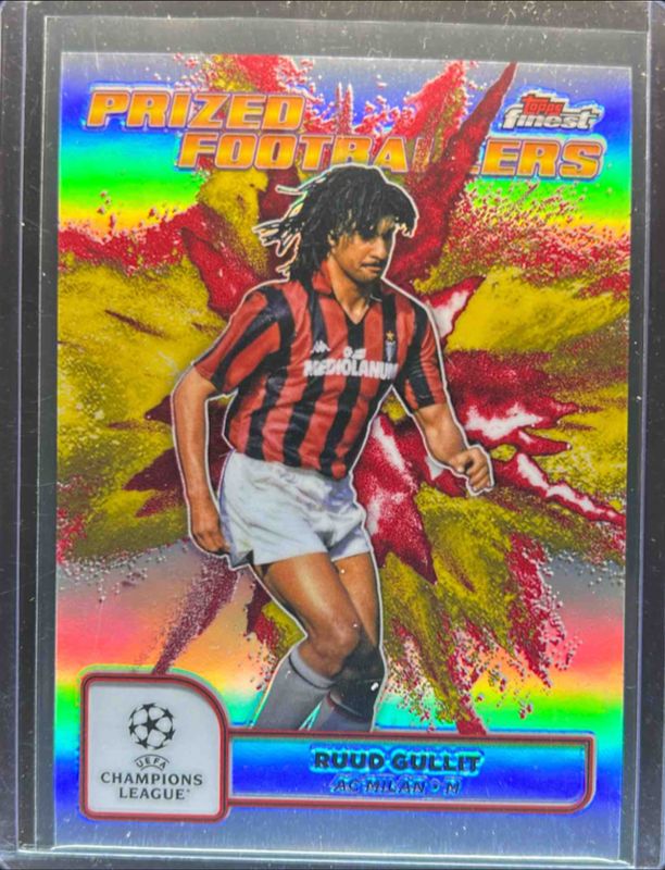 Ruud Gullit 2024 Topps Finest UEFA Club Competitions #PFF-8 Prized Footballers Fusion - Yellow Red Refractor RAW