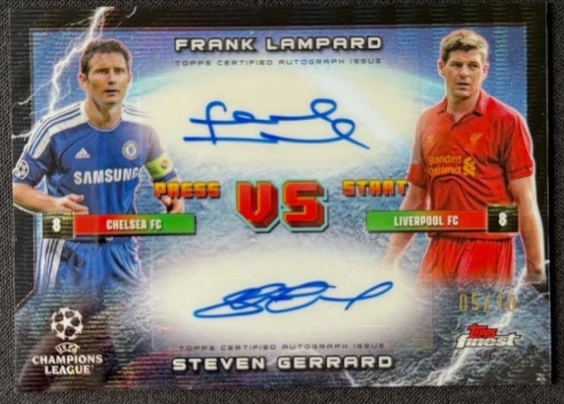 2024 Topps Finest UEFA Club Competitions #FRA-UK Finest Rivals Dual Autographs - Black Wave Refractor /10