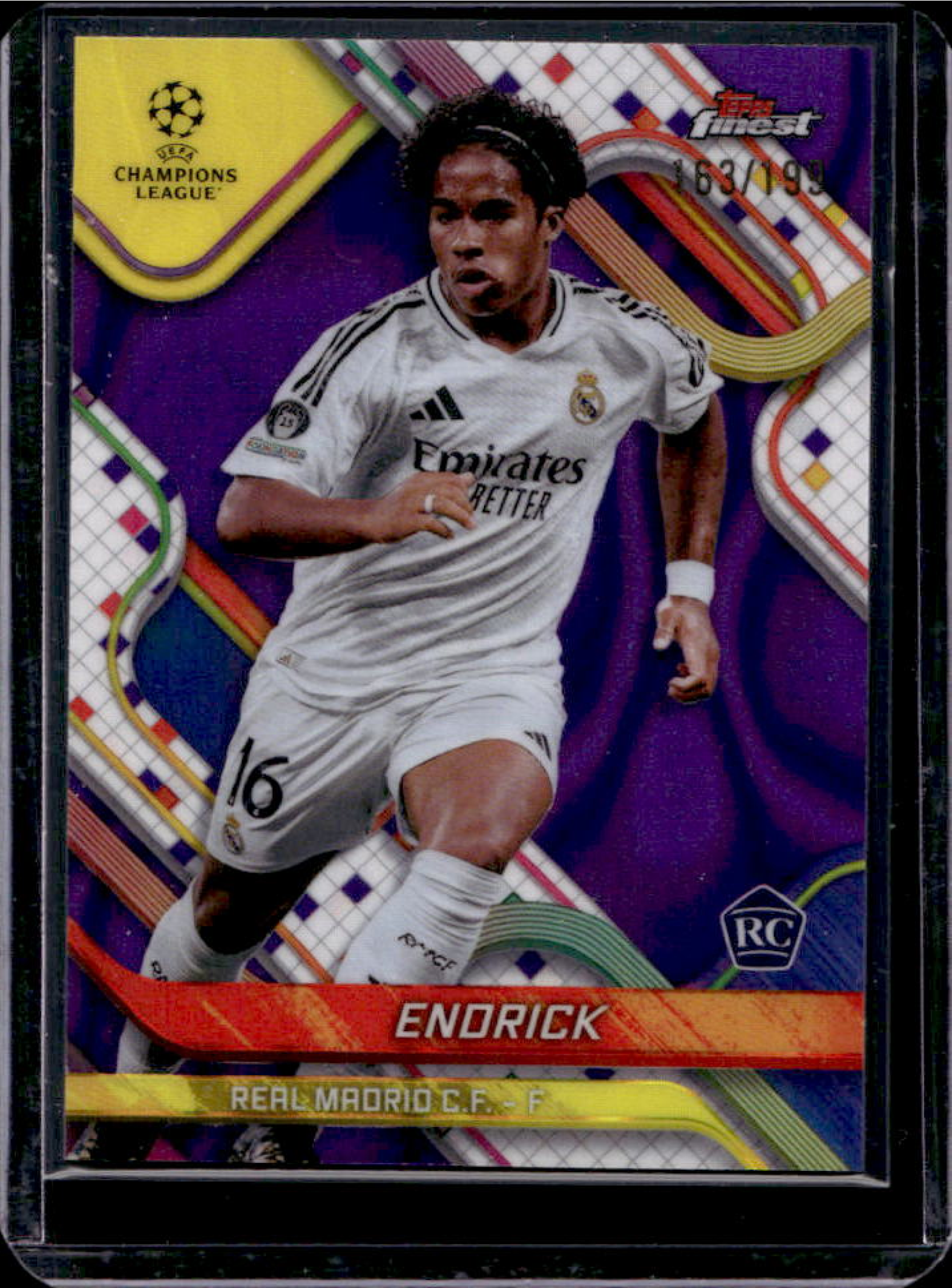Endrick 2024 Topps Finest UEFA Club Competitions #100 Purple Lava