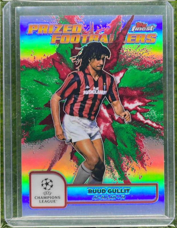Ruud Gullit 2024 Topps Finest UEFA Club Competitions #PFF-8 Prized Footballers Fusion - Green Red Refractor RAW