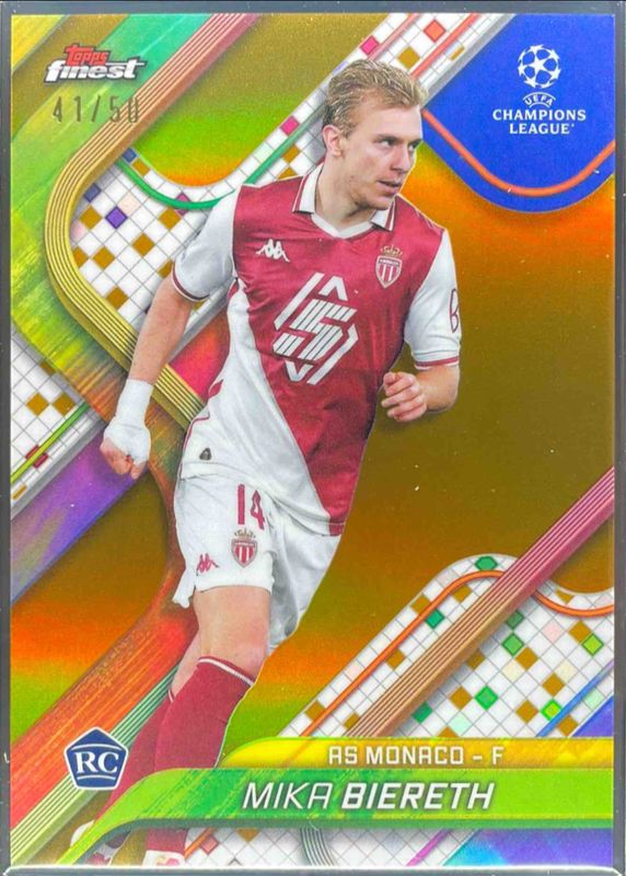 2024 Topps Finest UEFA Club Competitions #113 Gold Refractor /50