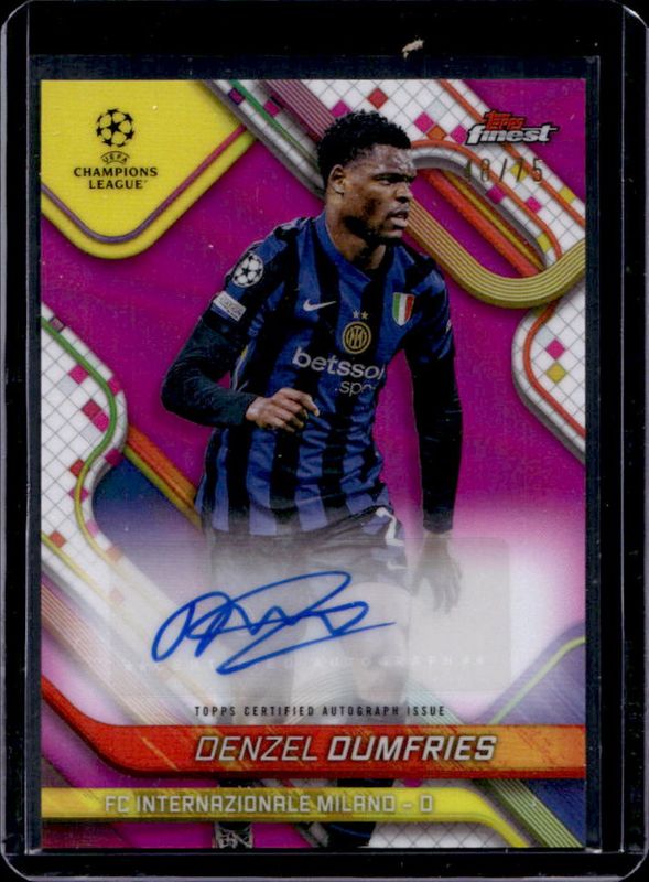 2024 Topps Finest UEFA Club Competitions #BA-DZ Base Autographs - Magenta Refractor /75