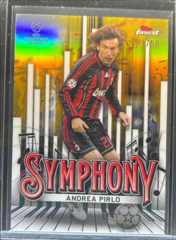 Andrea Pirlo 2024 Topps Finest UEFA Club Competitions #SY-4 Finest Symphony - Gold Refractor /50 RAW