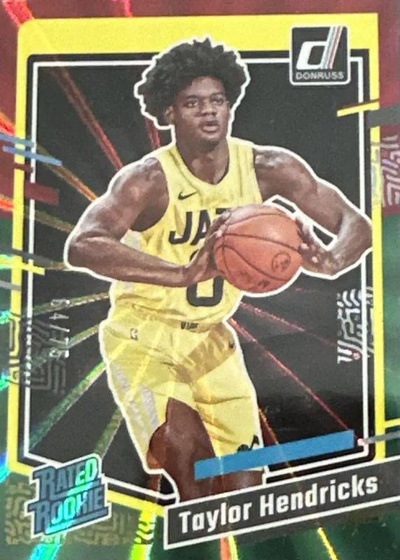 Taylor Hendricks 2023 Donruss #208 Holo Red & Green Laser /75 Rookie RAW