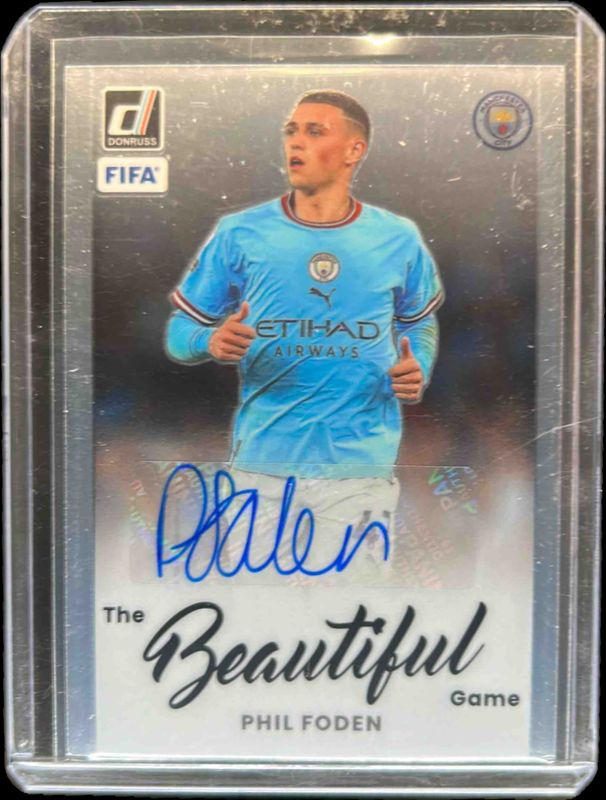 Phil Foden 2022 Donruss #BA-PF The Beautiful Game Autographs RAW