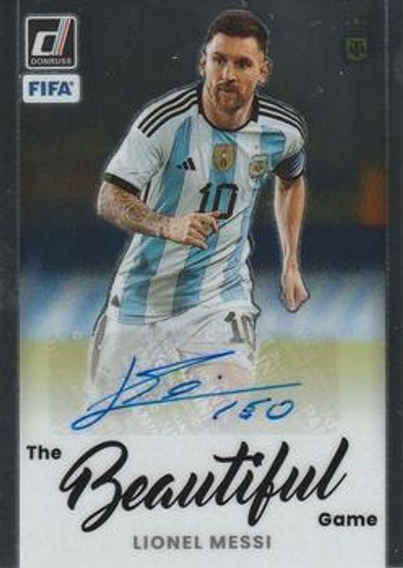 Lionel Messi 2022 Donruss #BA-LEO The Beautiful Game Autographs RAW