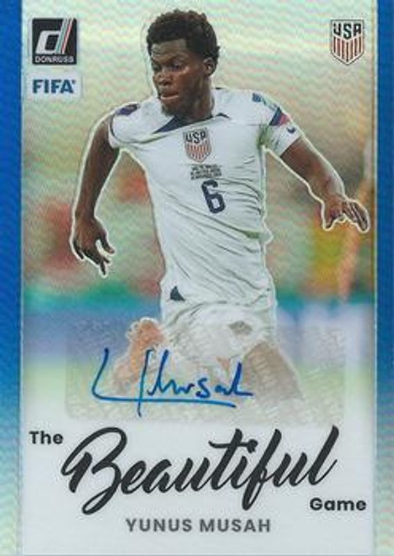 2022 Donruss #BA-YMH The Beautiful Game Autographs - Blue /99