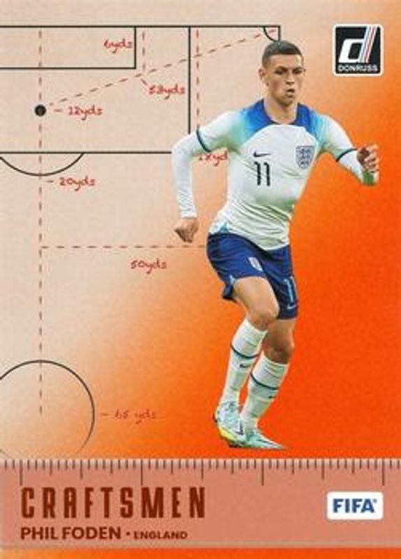 Phil Foden 2022 Donruss #7 Craftsmen - Orange RAW