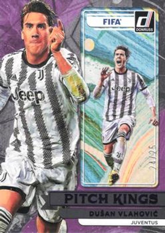 Dusan Vlahovic 2022 Donruss #22 Pitch Kings - Purple /25 RAW