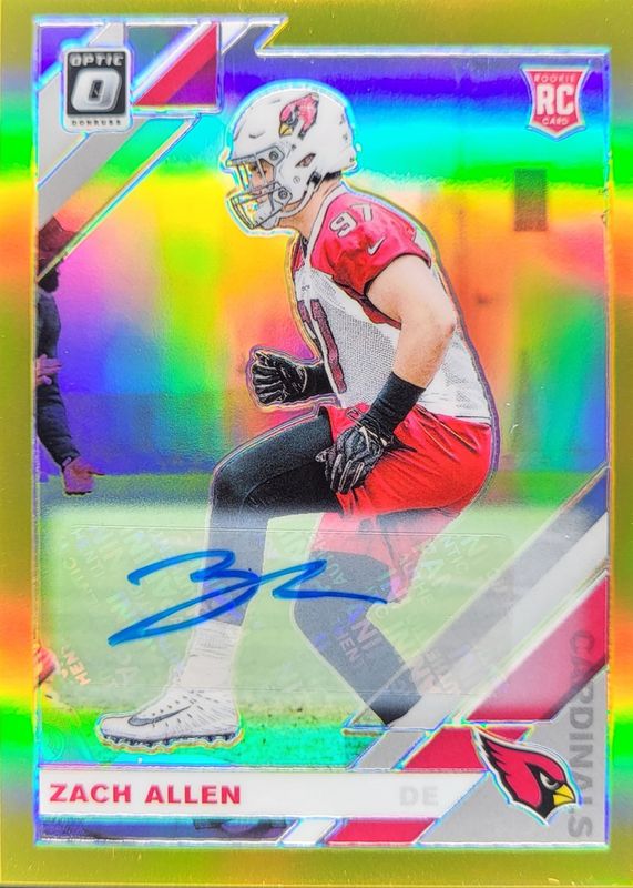 Zach Allen 2019 Optic #150 Rookie Autographs - Gold /10 RAW