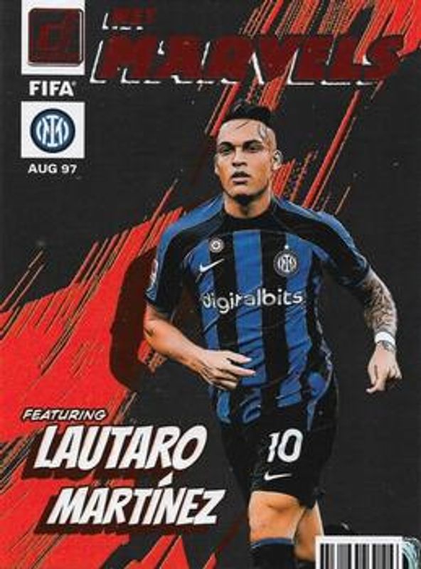 Lautaro Martinez 2022 Donruss #9 Net Marvels - Orange RAW