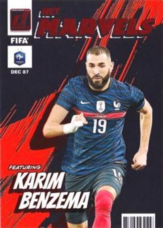 Karim Benzema 2022 Donruss #10 Net Marvels - Orange RAW