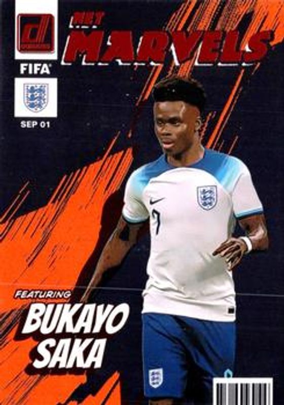 Bukayo Saka 2022 Donruss #6 Net Marvels - Orange RAW