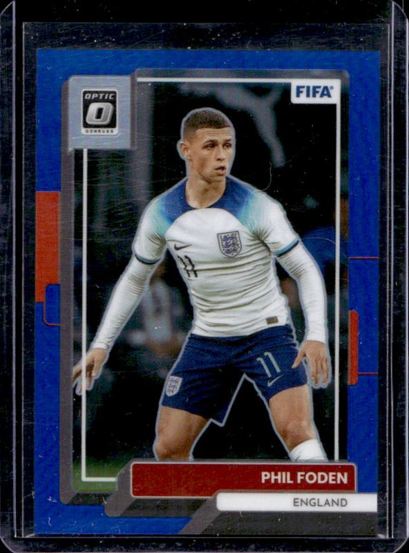 Phil Foden 2022 Donruss #30 Optic - Blue /99 RAW