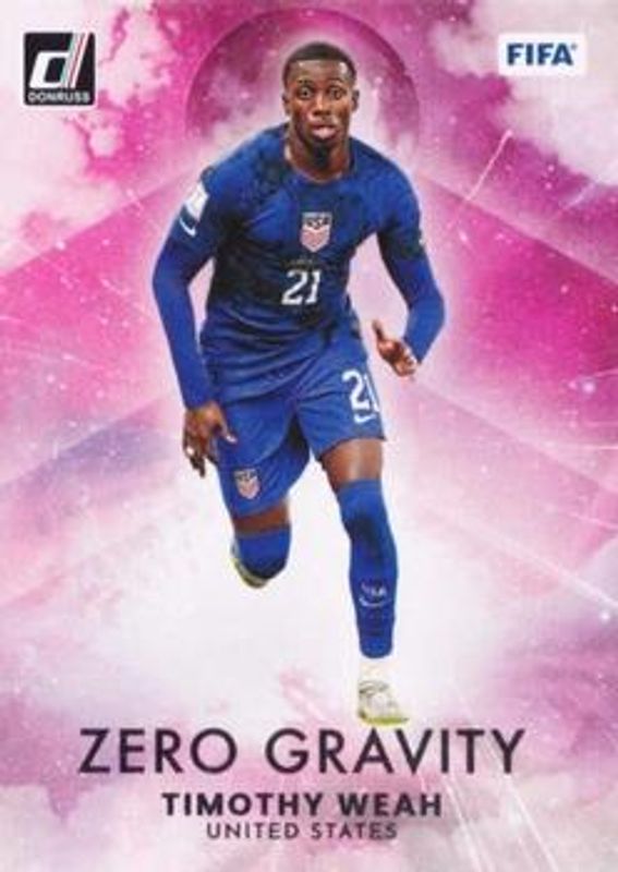 Timothy Weah 2022 Donruss #25 Zero Gravity - Silver RAW