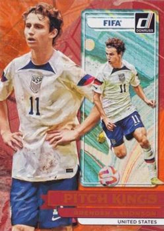 Brenden Aaronson 2022 Donruss #24 Pitch Kings - Orange RAW