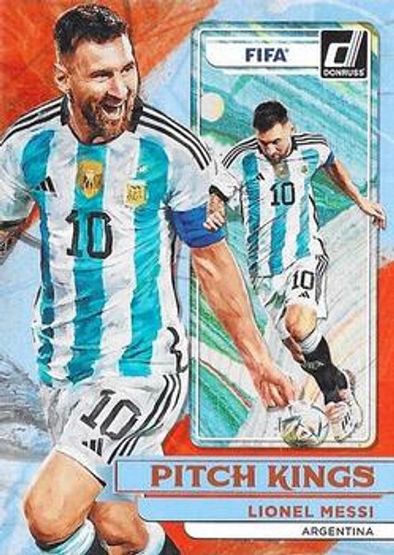 Lionel Messi 2022 Donruss #1 Pitch Kings - Orange RAW