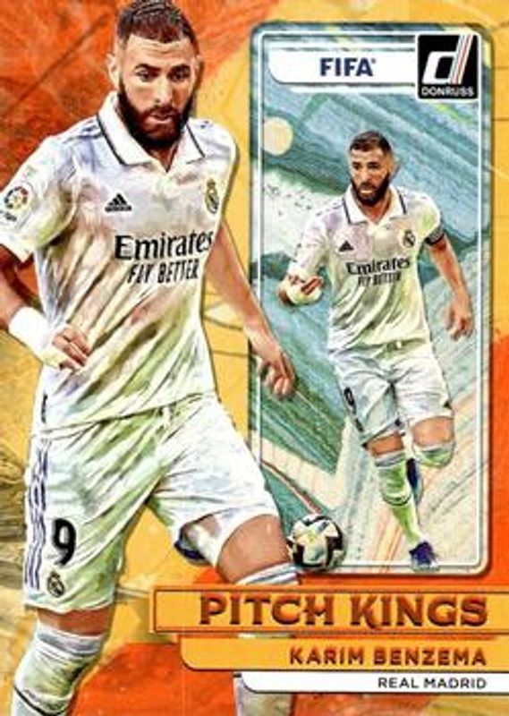 Karim Benzema 2022 Donruss #18 Pitch Kings - Orange RAW