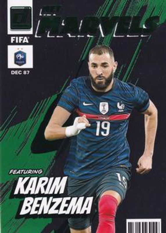 Karim Benzema 2022 Donruss #10 Net Marvels - Green RAW